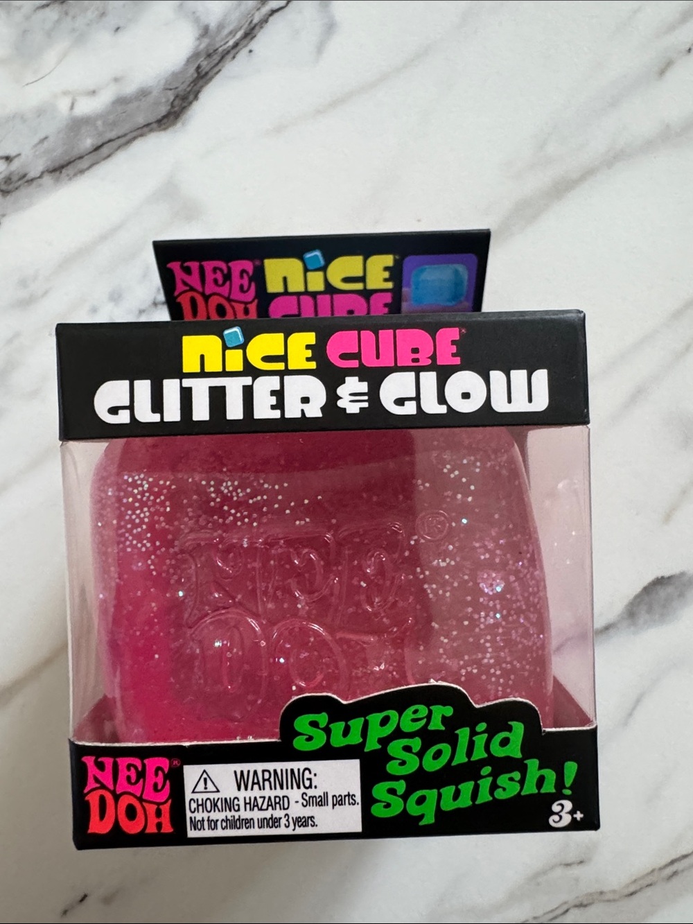 Nice Cube Glitter & Glow Kids Squishy Toy - Pink